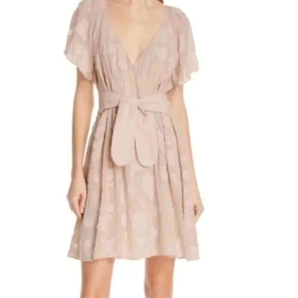Joie Blush Floral Tie‎ Front Mini Dress 0